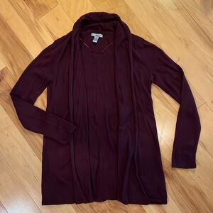Bass maroon cardigan poncho shawl